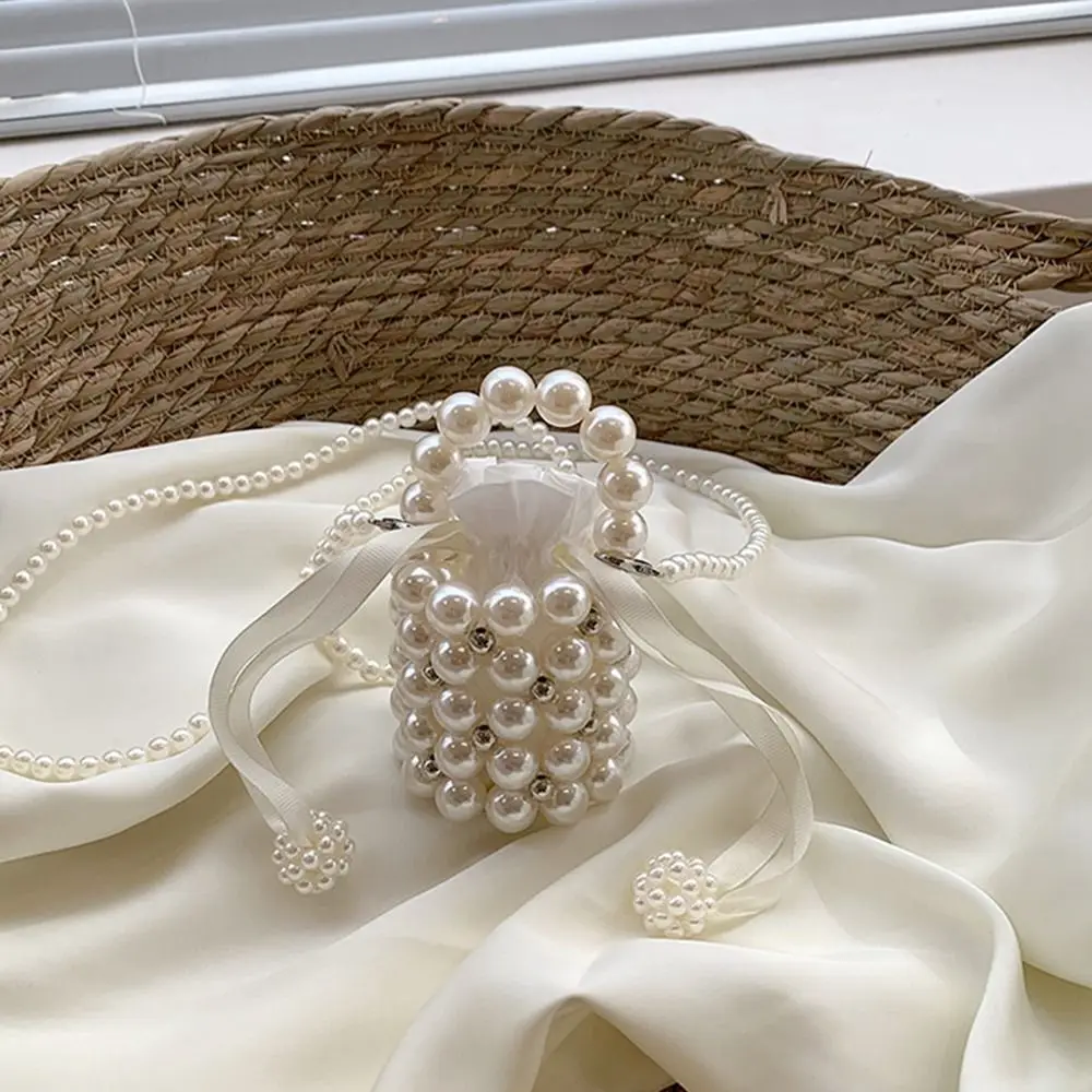 

Роскошная сумка-клатч с жемчужными бусинами, миниатюрная, с отстегивающейся цепочкой, через плечо, кошелек для монет, ручной работы, в богемном стиле, маленькая сумка для хранения, дорожная сумка через плечо