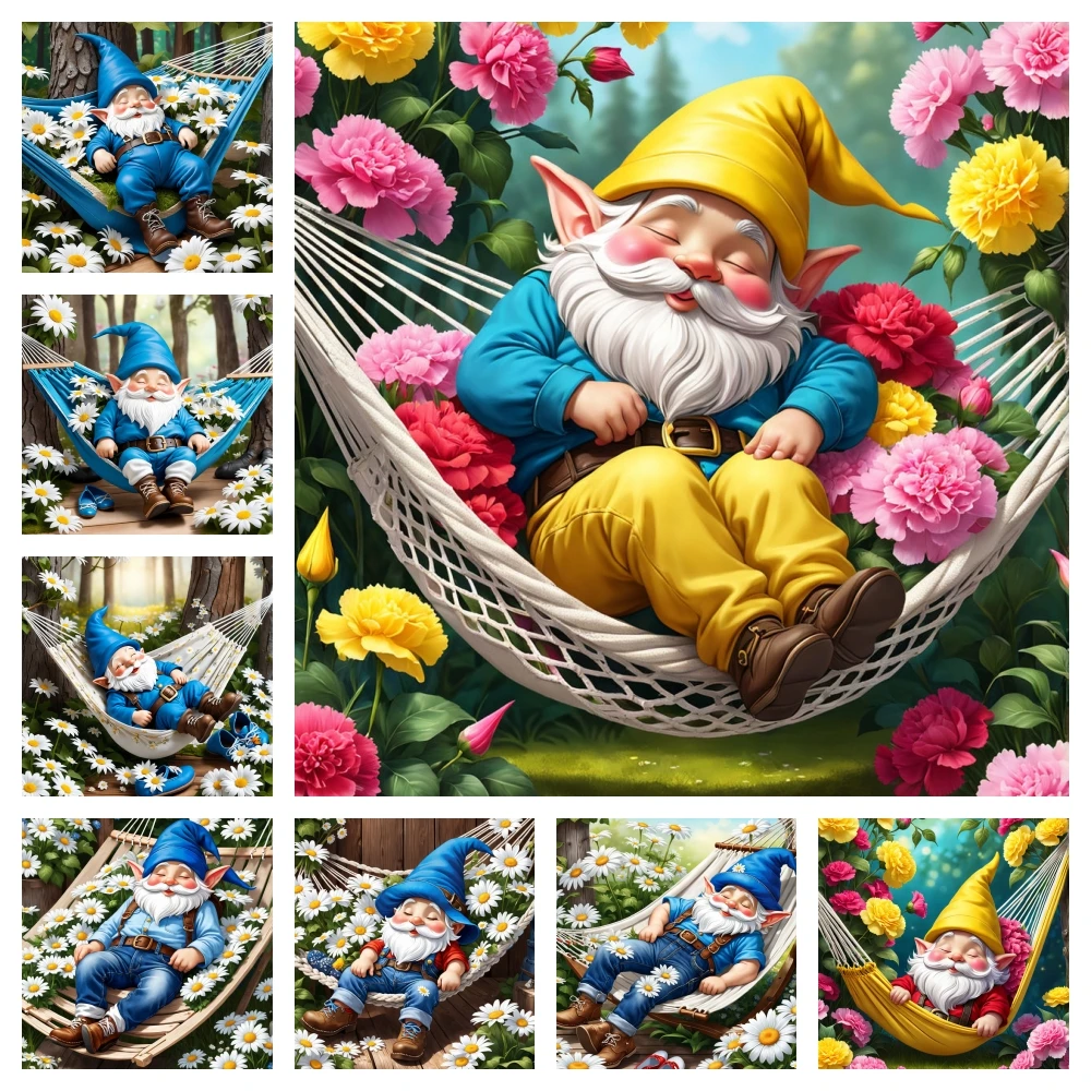 Cartoon Dwarf Diamond Painting Cute Childlike Style Full Diamond Mosaic Embroidery Cross Stitch Bedroom Home Decor Handmade Gift