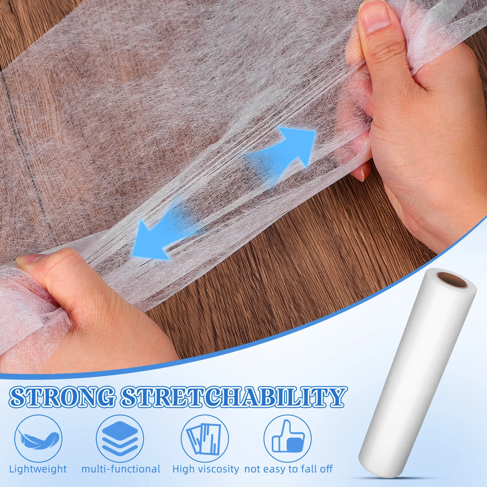 

Double Sided Fusible Interfacing White Non-Woven Fabric Stabilizer for Sewing Craft Quilting DIY Projects Iron on Lightweight
