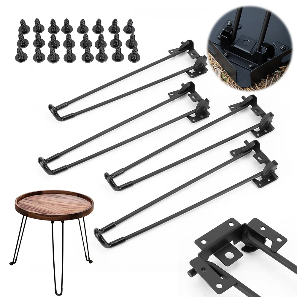 32/42cm 4 Folding Legs Heavy Duty Table Legs Set Assembly Easy Install Metal Table Leg for Camping Tables Home DIY Projects