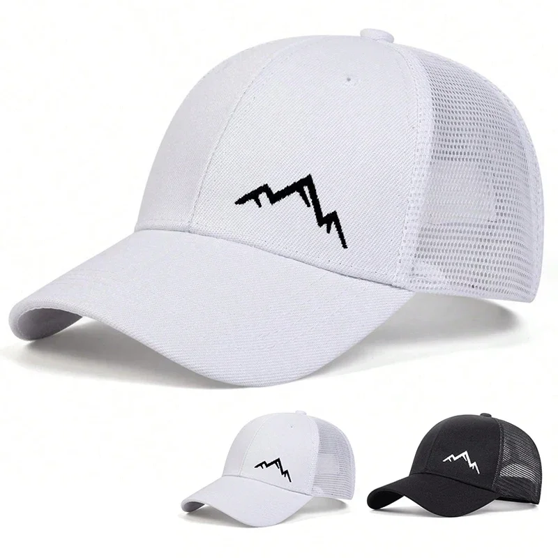 Unisex Mountain Range Embroidery Baseball Net Caps Outdoor Adjustable Spring and Summer Casual Sunscreen Hat