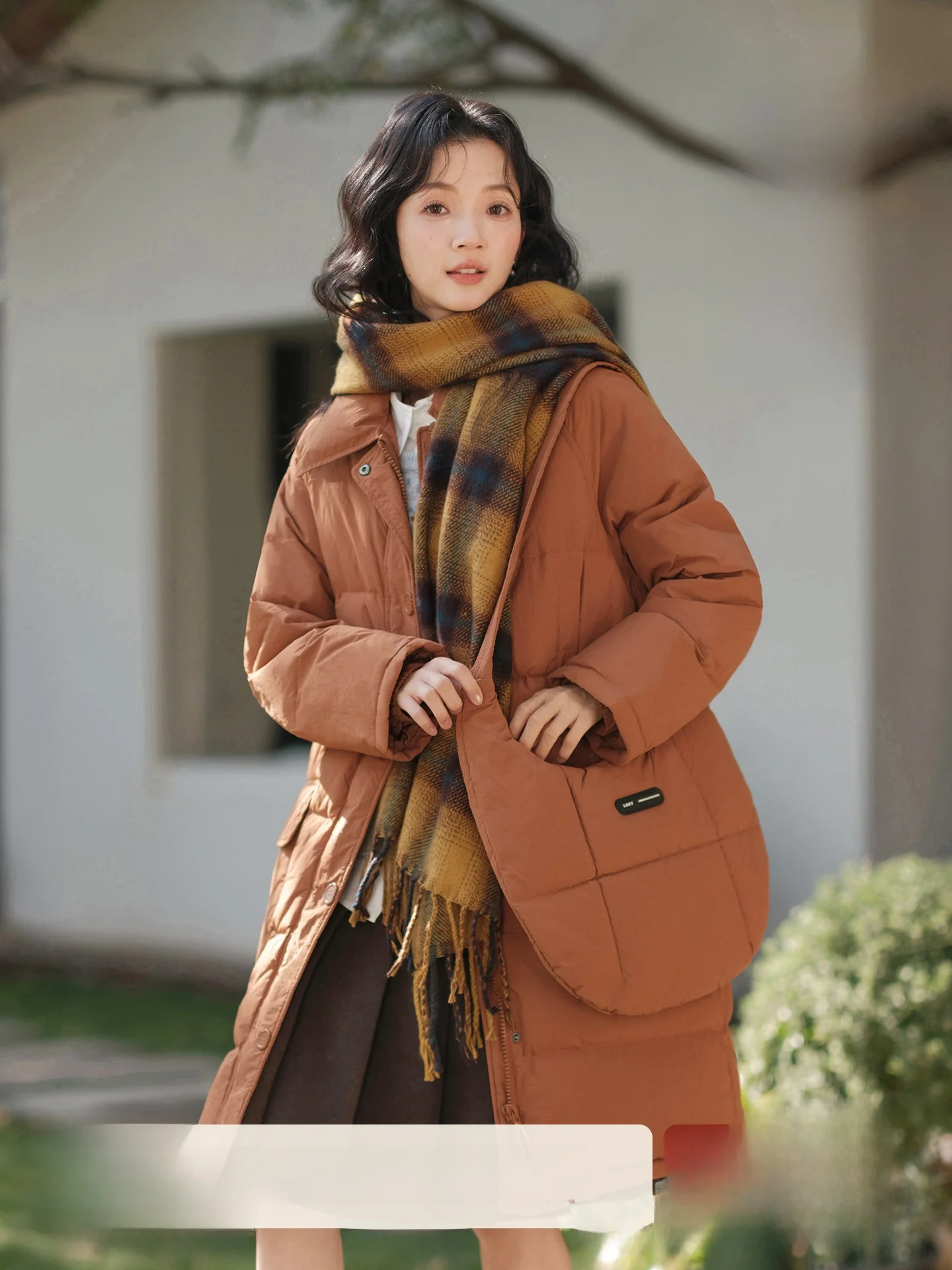 

Orange Padded Jaet Women's 90 White Du down Mid-Length Coat Commute Sle Winter Faion Small Size Friendly Outerwear