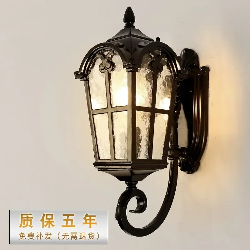 Solar European outdoor waterproof wall light Garden villa gate Outdoor courtyard balcony exterior wall light retro lamps