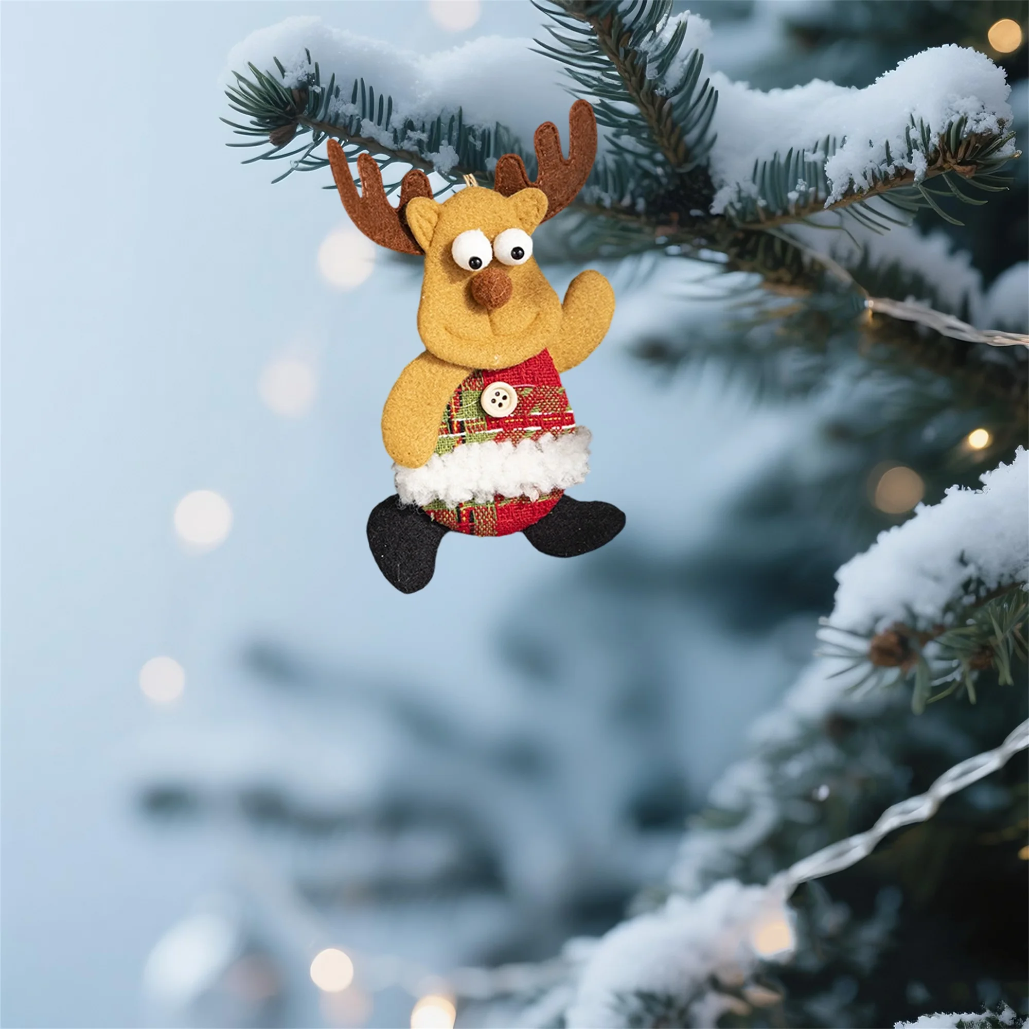 전통적인 산타 눈사람 순록 노움 인형이 포함된 축제 휴일 장식 세트 - 가정용 크리스마스 트리 장식품