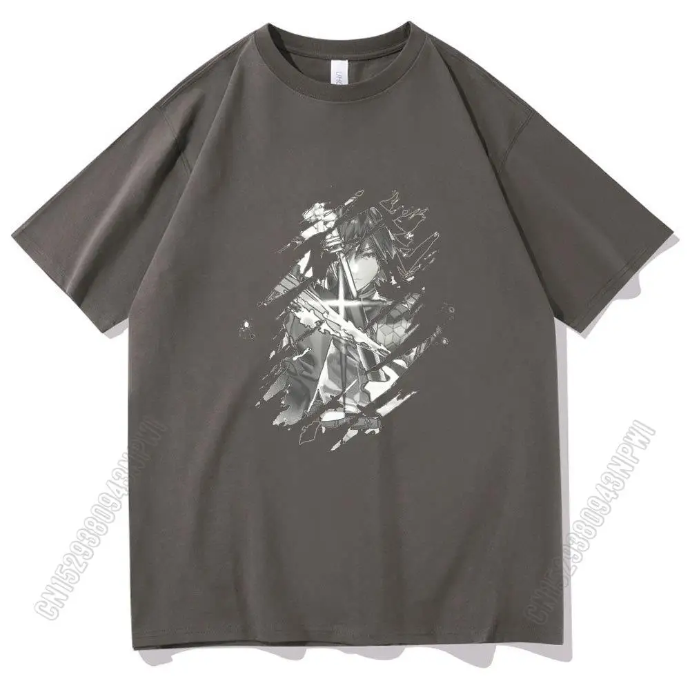 Japan Anime Demon Slayer Tshirt Cool Tomioka Giyuu Print 100% Cotton Tee Men's Hip Hop Punk Tshirt Women Funny Crewneck T-Shirt