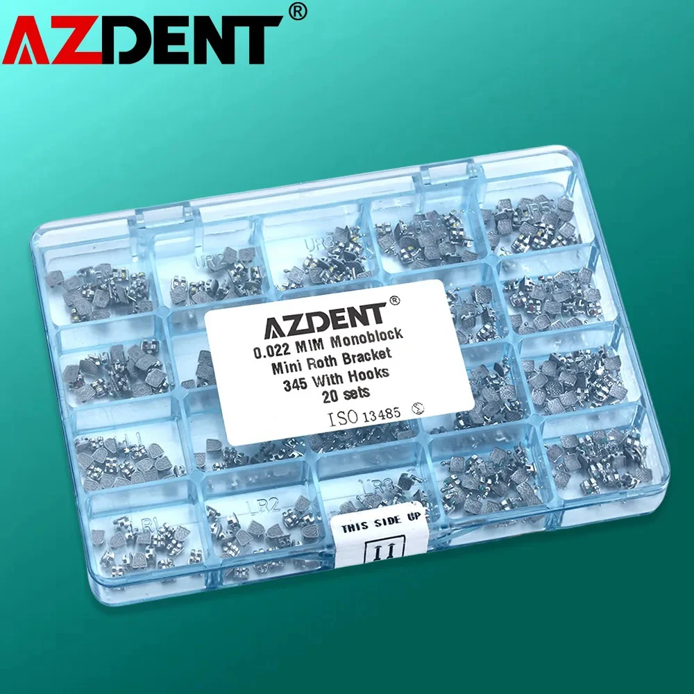 

20Sets=400Pcs AZDENT Dental Orthodontic MIM Monoblock Bracket Braces Mini Roth/MBT Whole Casting Process