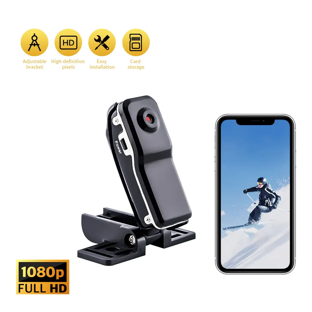كاميرا DV صغيرة HD 1080P كاميرا فيديو يمكن حملها بالجسم مسجل فيديو مربية كاميرا أمنية رياضية DVR كاميرا ويب لأمن المكاتب المنزلية ﻿