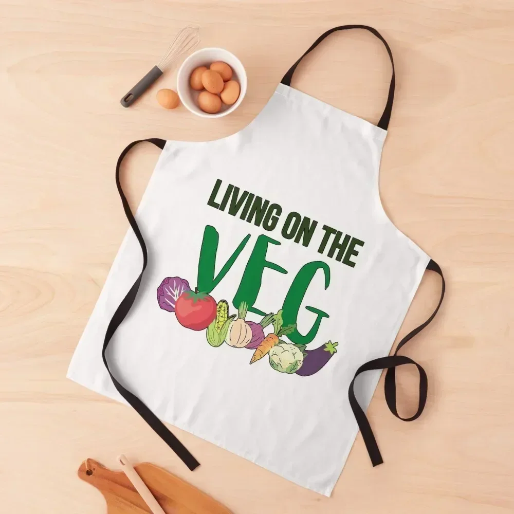 

Living on the Veg Apron Kitchen For Women For Cooking For Girl Barista Apron