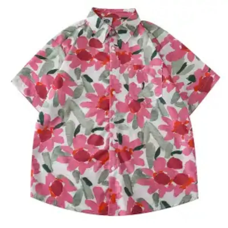

Beach Shirt Women's Retro Loose Summer Vaion Seaside Hawaiian Short-sleeved Shirt