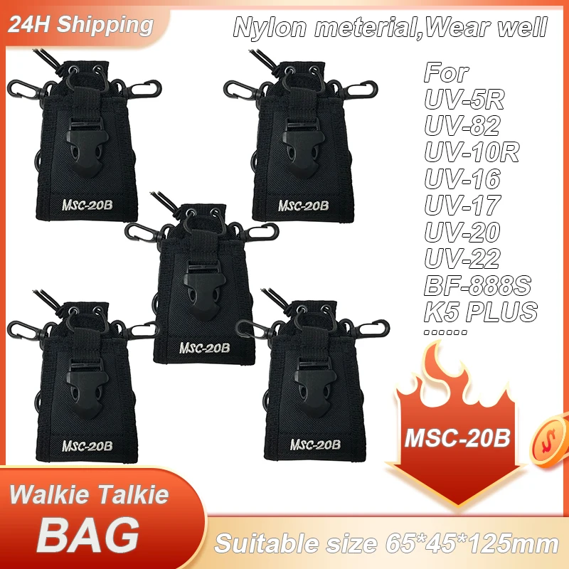 Walkie Talkie Bag MSC-20B Nylon Meterial Sheath Suit for UV-5R UV-82 UV-10R UV-16 UV-17 UV-20 UV-22 K5PLUS BF888S UV9R A68 GT-5