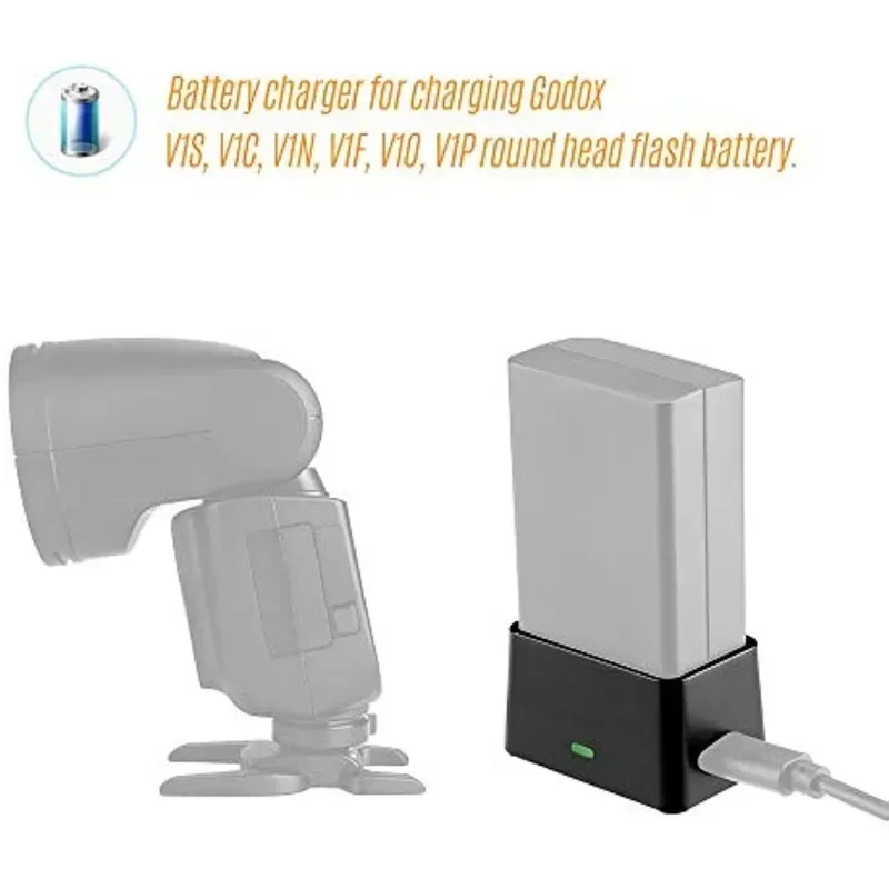 For Godox VC26 USB Battery Charger DC 5V Input DC 8.4V Output for Charging Godox V1-S -C-N -F -O -P Round Head Flash Battery