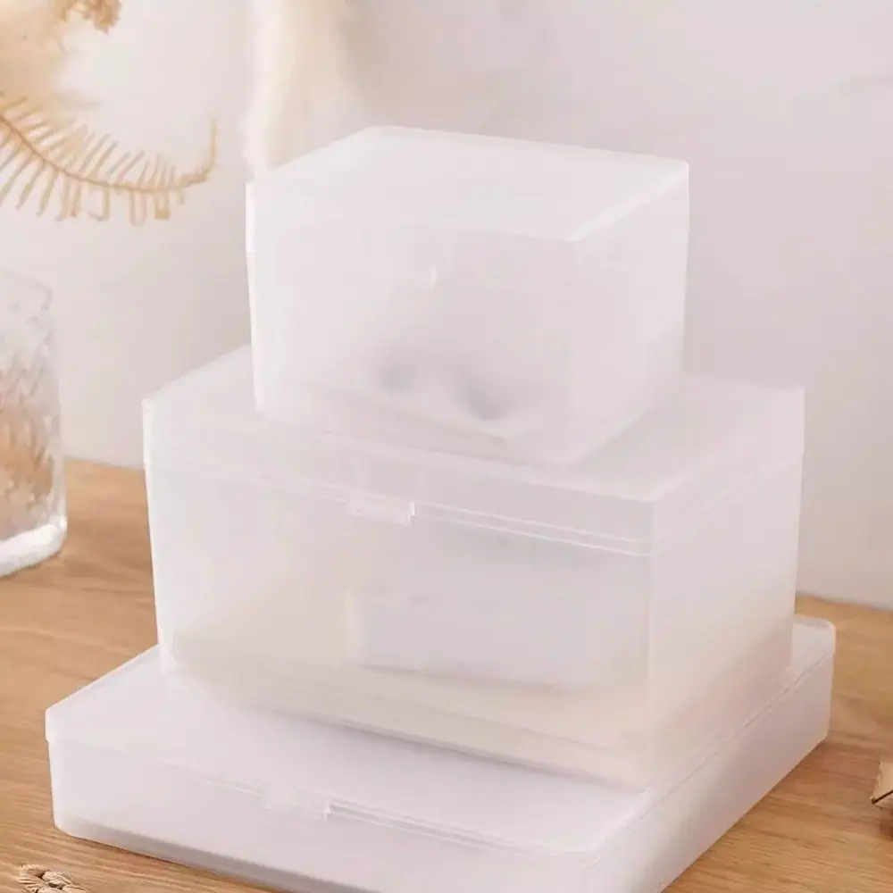 With Cover Frosted Storage Box Multifunctional Large Capacity Stationery Organizer Plastic Waterproof Makeup Organizer Student