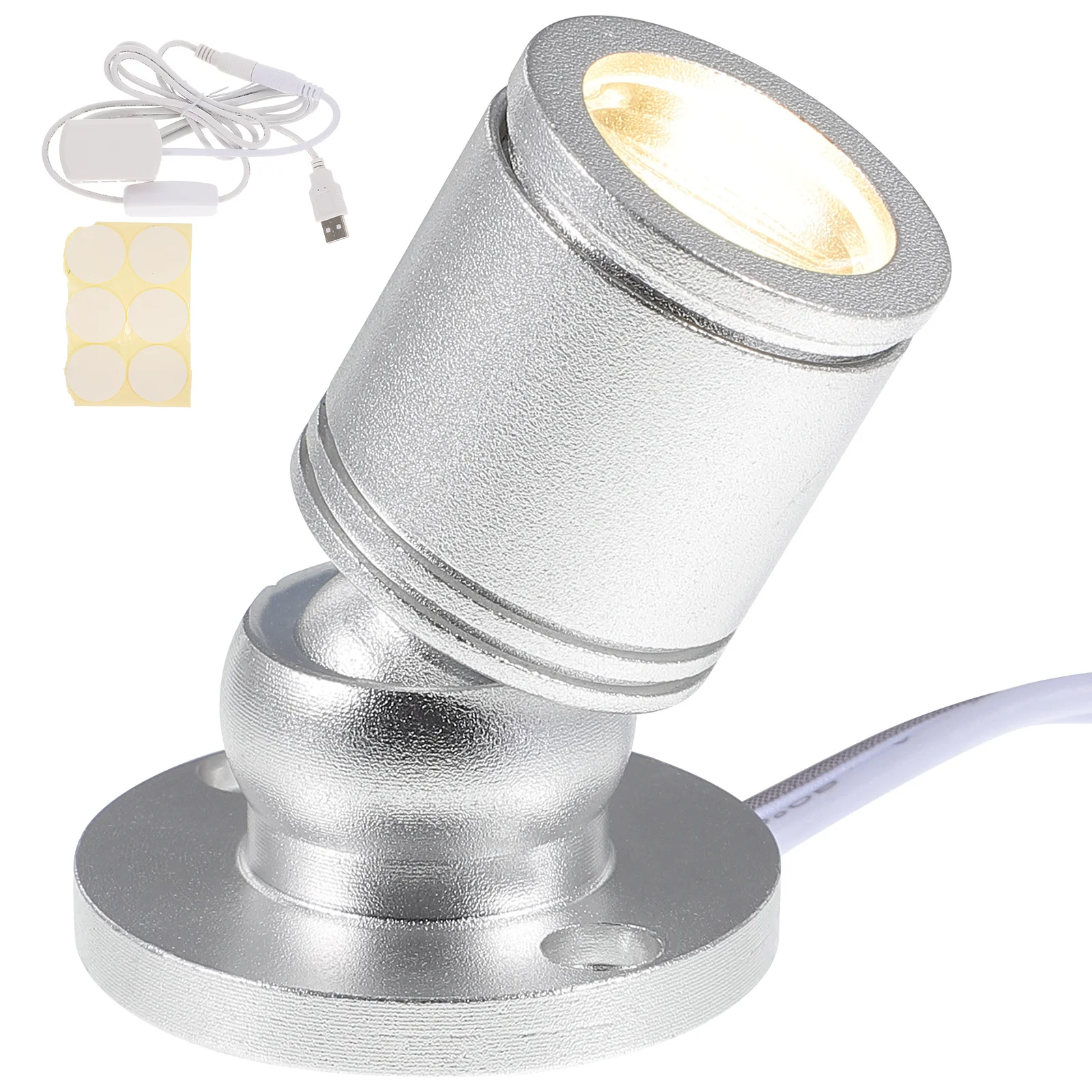 1 مجموعة 1 مجموعة أضواء USB 360 °   دوران Led عرض ضوء لعرض المجوهرات الفن اللوحة الديكور سطح جبل مصباح داخلي