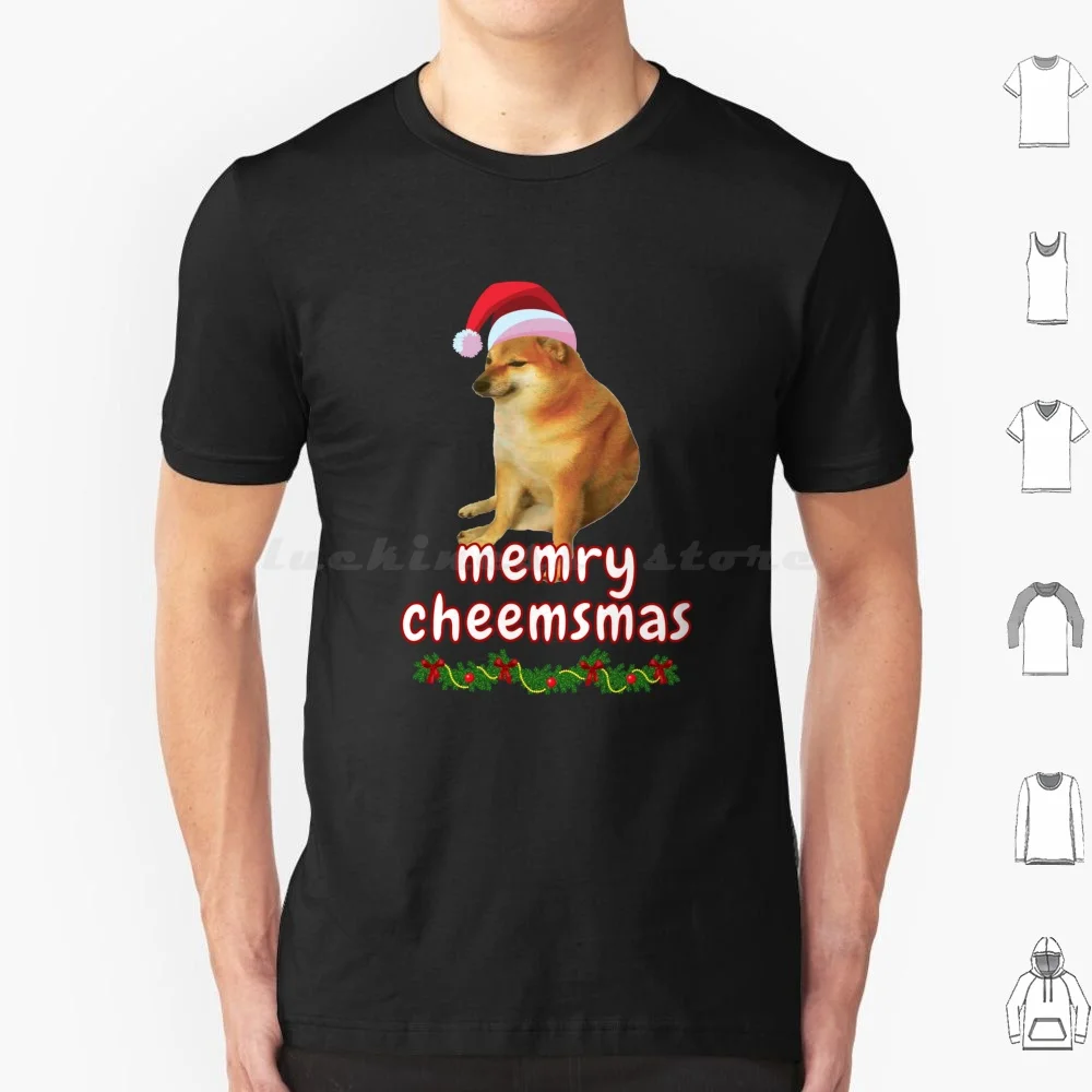 Memry Cheemsmas Christmas Doge Gifts Merry Christmas Cheems Doge Apparel Футболка 6xl Хлопковая крутая футболка Memry Cheemsmas Merry