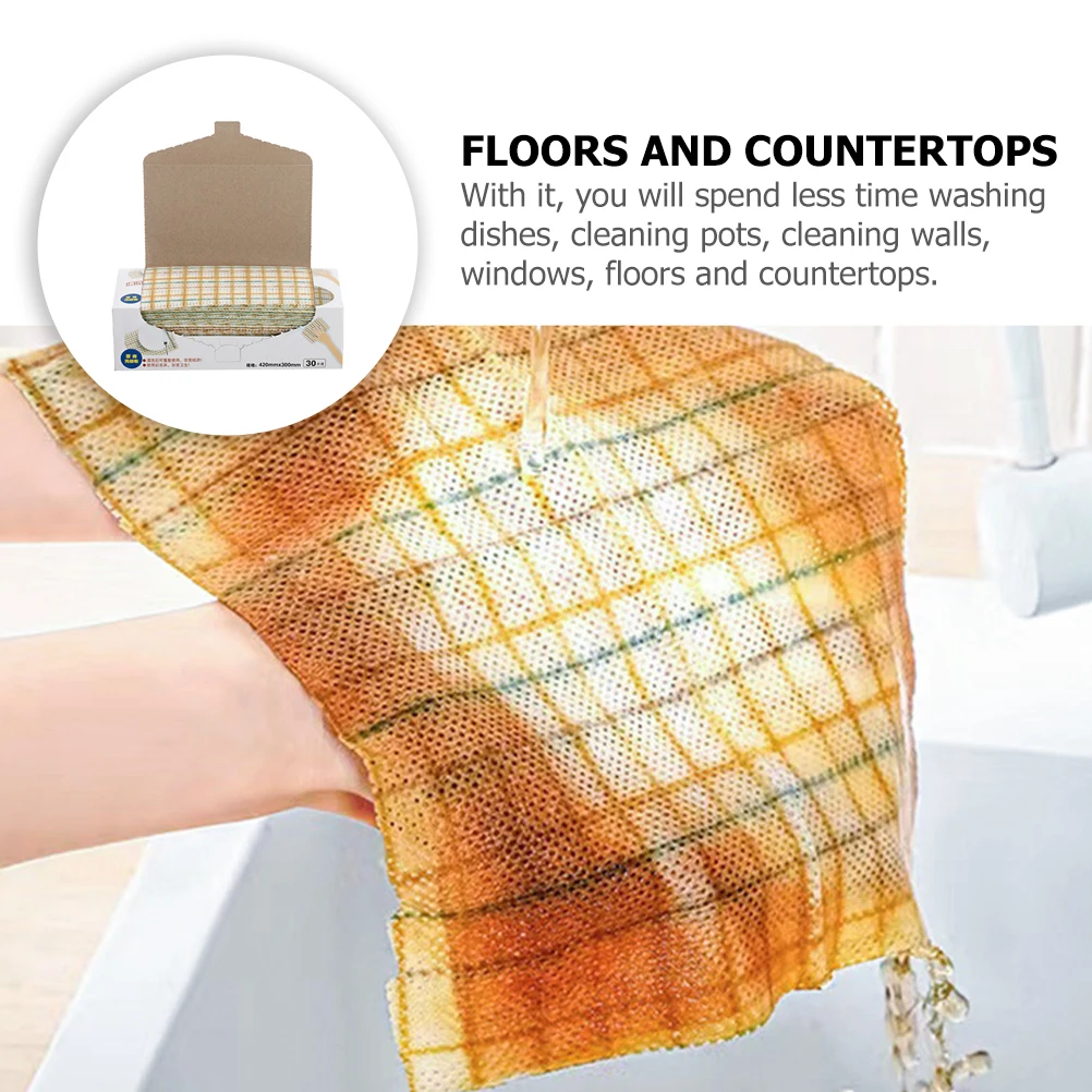 

Kitchen Cleaning Cloth Dish Towel Non-Woven Fabric Strong Absorption Reusable Washing Rags For Dishes Countertops Floors