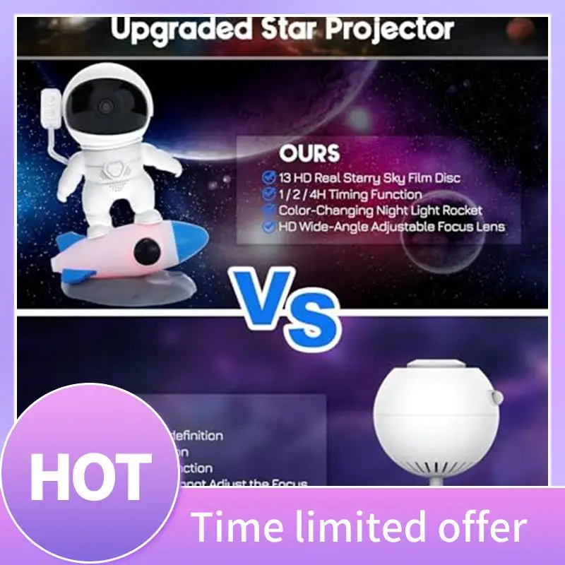 

B69C 4K HD Star проектор Galaxy Light, проектор Galaxy Astronaut для спальни, ночник, подарки для детей и взрослых Durab