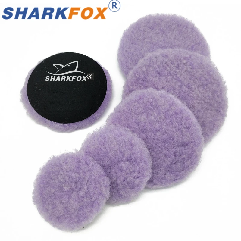 Sharkfox-Almofada De Polimento De Lã Roxa, Polimento De Pintura De Carro, Almofada De Lã Para Tampão De Enceramento, Uso De Polidor