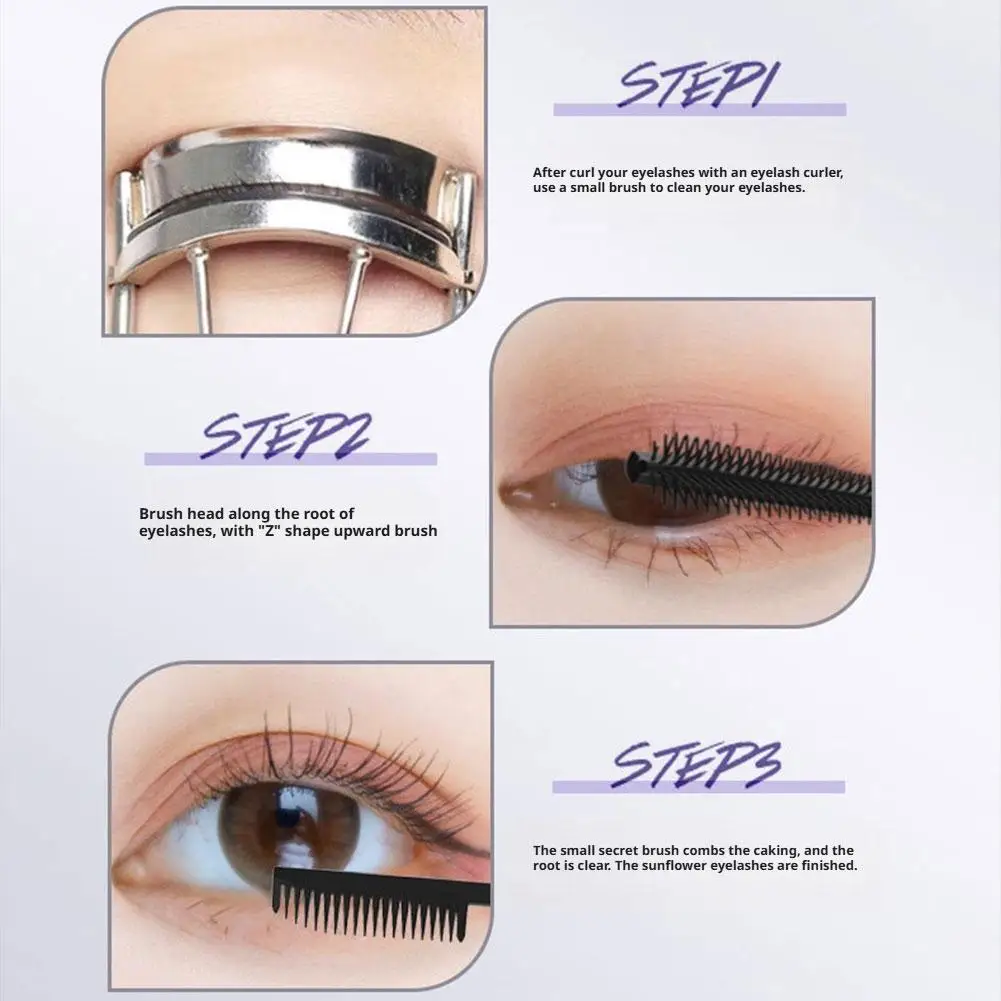 Rímel de fibra de seda de longa duração, à prova d'água, fino, enrolado, alongamento, estiramento, preto, maquiagem, cosméticos