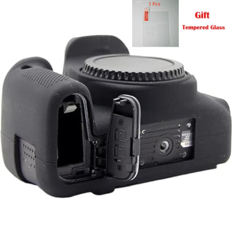 

SLR camera bag , For Canon EOS 77D Protective sleeve soft rubber sleeve photography bag silicone case + free tempered film