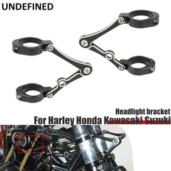 58mm Motorcycle Headlight Mounting Brackets Clamps 57mm 56mm 55mm Fork Tube For Harley Honda Cafe Racer Chopper Bikes Universal