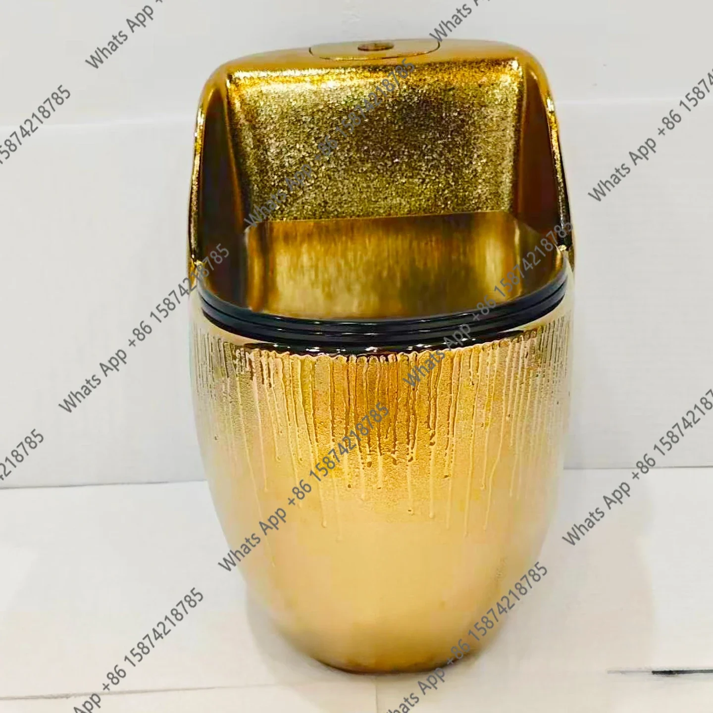 X Color Egg Type Personalized Creation Toilet Siphon Type Household Pump Ordinary Small Apartment Gold Toilet Gold Plated
