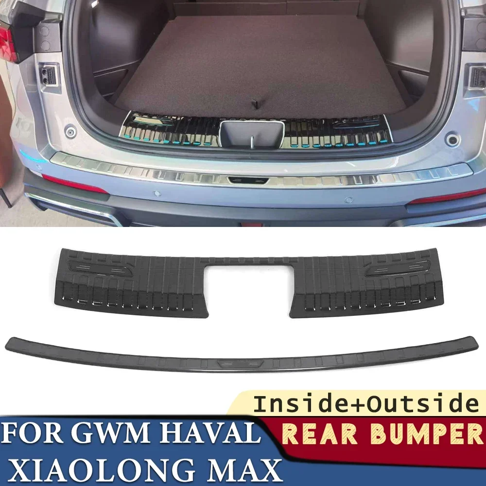 Trunk Bumper for GWM Haval Xiaolong 2023 2024 Max PHEV Hi4 Car Accessories Stainless Rear Fender Protector Sill Cover Decoration