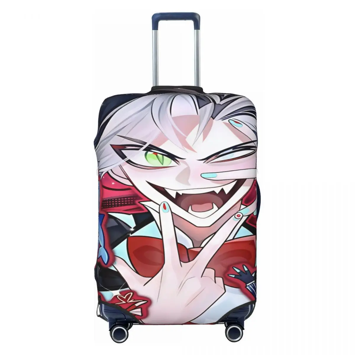 Radiostatic Vox Alastor Suitcase Cover Hazbin Hotels Elastic Travel Protection Luggage Supplies Vacation