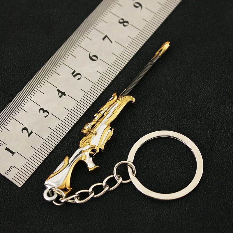 Valorant Weapon Forsaken Gold Operator Keychain 8cm Alloy Metal Game Peripheral Samurai Sword Weapon Model Gifts Toys for Boys