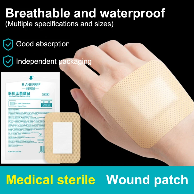 New 10Pcs Disposable Adhesive Dressing Wound Sterile Skin Colour Breathable Protective Sticker Dressing  Patch Self Adhesive