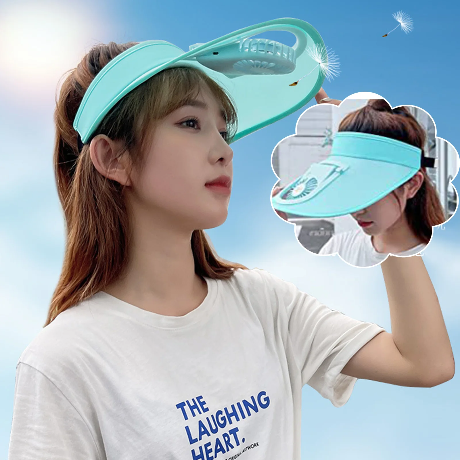 

Large Brim Hat With USB Charging Fan Breathable Hat Anti-sunburn Summer Shade Sunscreen Caps Ultraviolet-proof for Outdoor Sport