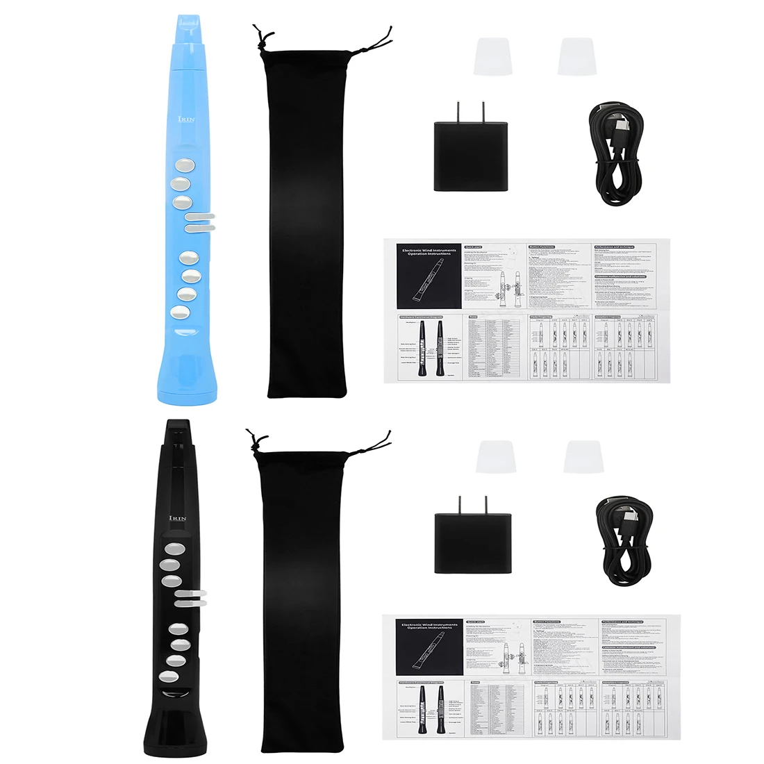 

IRIN S58 Electric Blowpipe 4-Degree Bluetooth Connection Adjustable LCD High-Definition Display Dual Fingering Wind Blowpipe