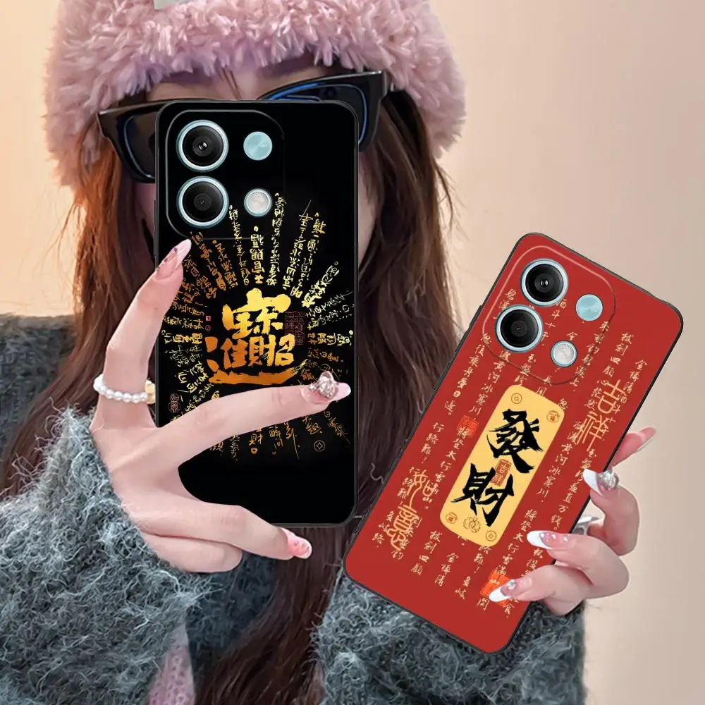 الصينية محظوظ الغنية قضية الهاتف المحمول ل Xiaomi Redmi 15 14 13 12 A5 3 2 1 C زائد 4G 5G غطاء الطباعة الملونة غطاء جميل