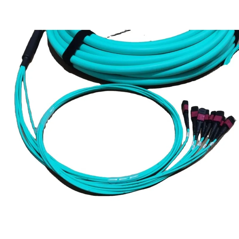 طول مخصص MPO ذكر إلى MPO ذكر 96(8x12) OM4T كابل صندوق السيارة 17 متر 1pce B نوع الألياف البصرية التصحيح الحبل