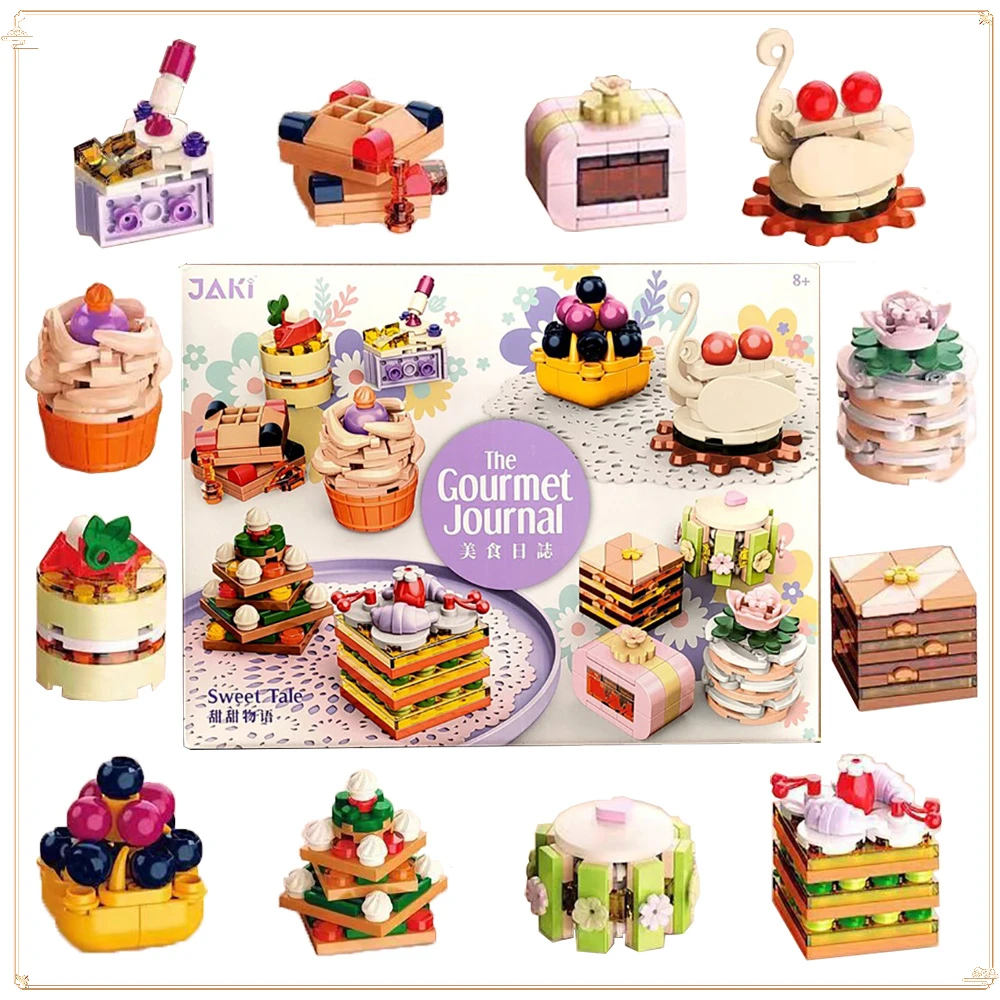 Creative Cake Building Block Fun Popular Afternoon Tea Styling Assembly Model Child's Puzzle Game Toy Exquisite Christmas Gifts