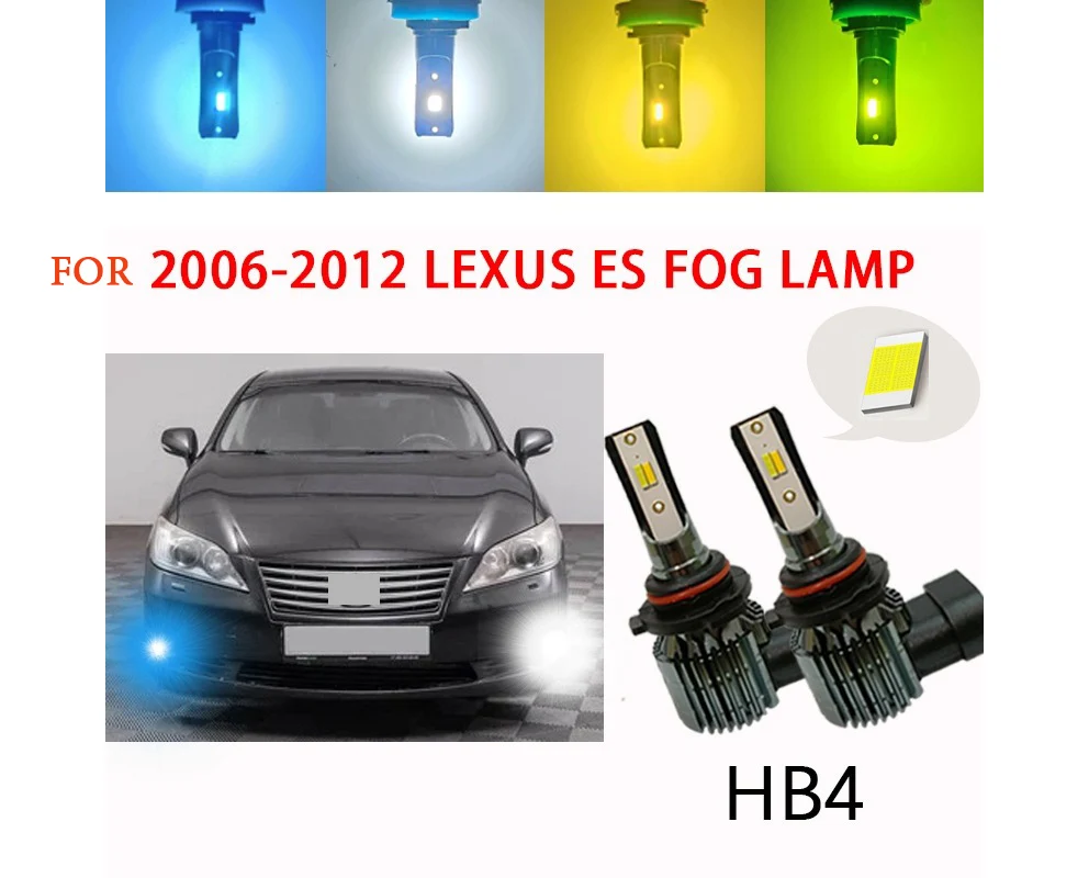 2Pcs Dual Color Car Fog Light Lamp For Lexus ES 2006-2012 super bright fog lights HB4 9006 LED front fog lights white/blue