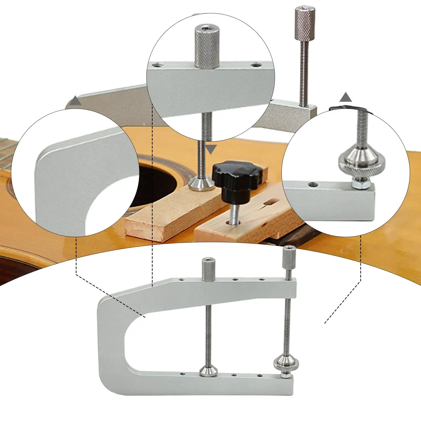 

Bridge Clamp Repair Tool Portable for Classical Folk Guitars Luthier Gadget Easy Installation Fixture Clip