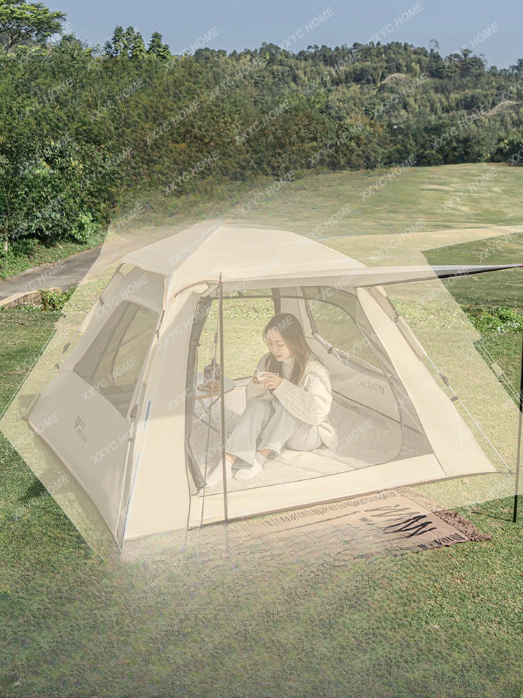 Outdoor Picnic Tent Portable Foldable Thickened Automatic Four-Side Tent Rainproof and Sun Protection Camping Equipment