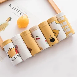 7 Pcs/Lot Cotton Panties Women Underwear Print Briefs Underpants Girls Cute Pantys Seamless Intimates Strip Sexy Lingerie Ladies