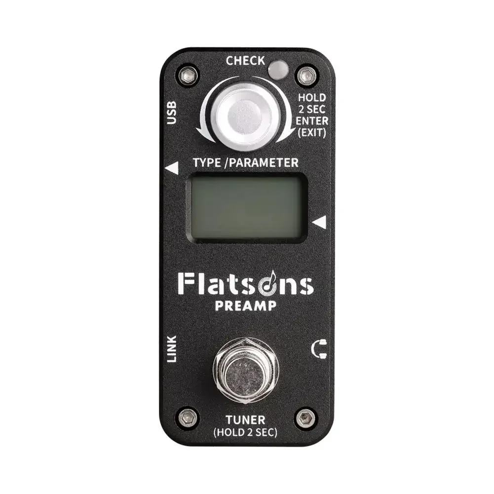 Flatsons FPR1 PREAMP Mixed Effects Electric Guitar Effects Pedal with Screen 1 Knob Metal Case Electric Guitar Parts Accessories