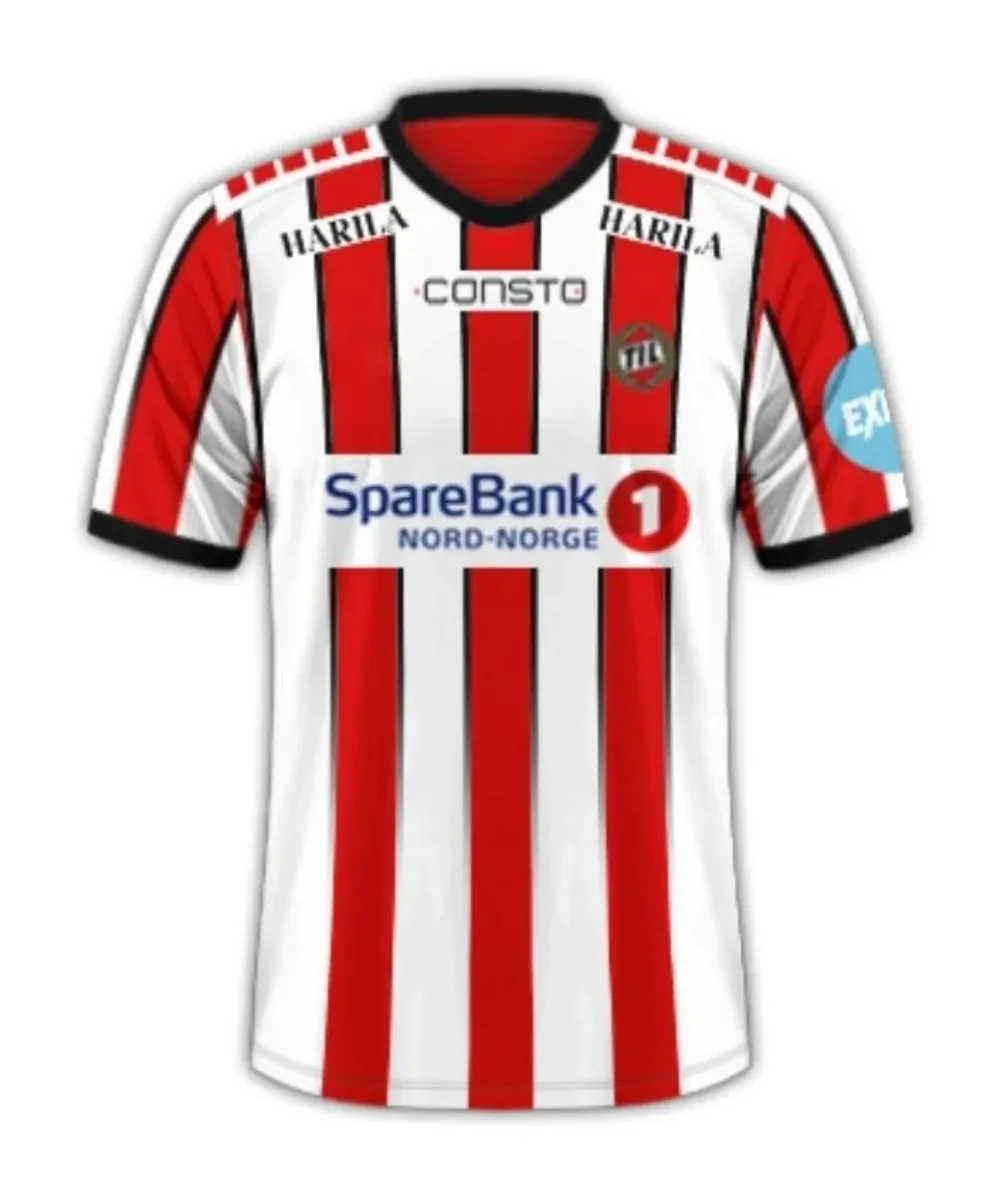 25-26 Tromai Idrettslg Home/Away قمصان كرة القدم تي شيرت ثلاثية الأبعاد مطبوعة قصيرة الأكمام تي شيرت رياضي نفسها للبالغين والأطفال #2