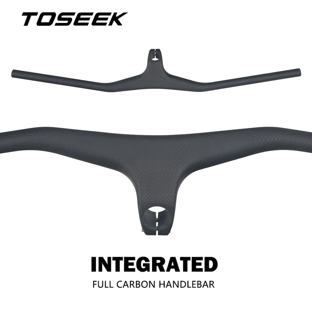 

Ультралегкий матовый цельный руль для велосипеда из карбона 3K -17 градусов, интегрированный руль для горного велосипеда со стержнем 28,6 мм