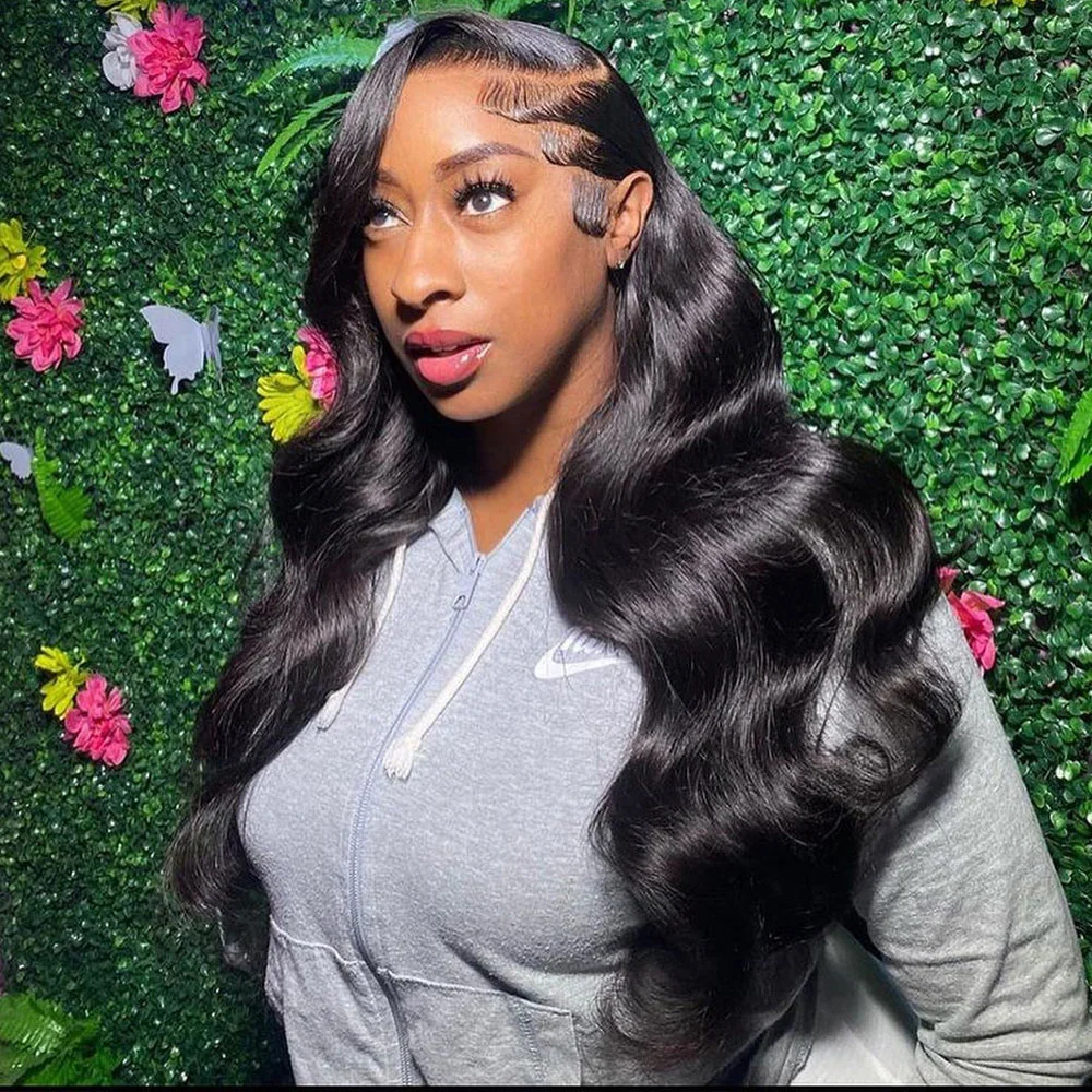 

Brazilian Body Wave Lace Front Wig Human Hair Pre plucked 30 36 40 Inch 13x4 Hd Transparent Lace Frontal Wig For Black Women