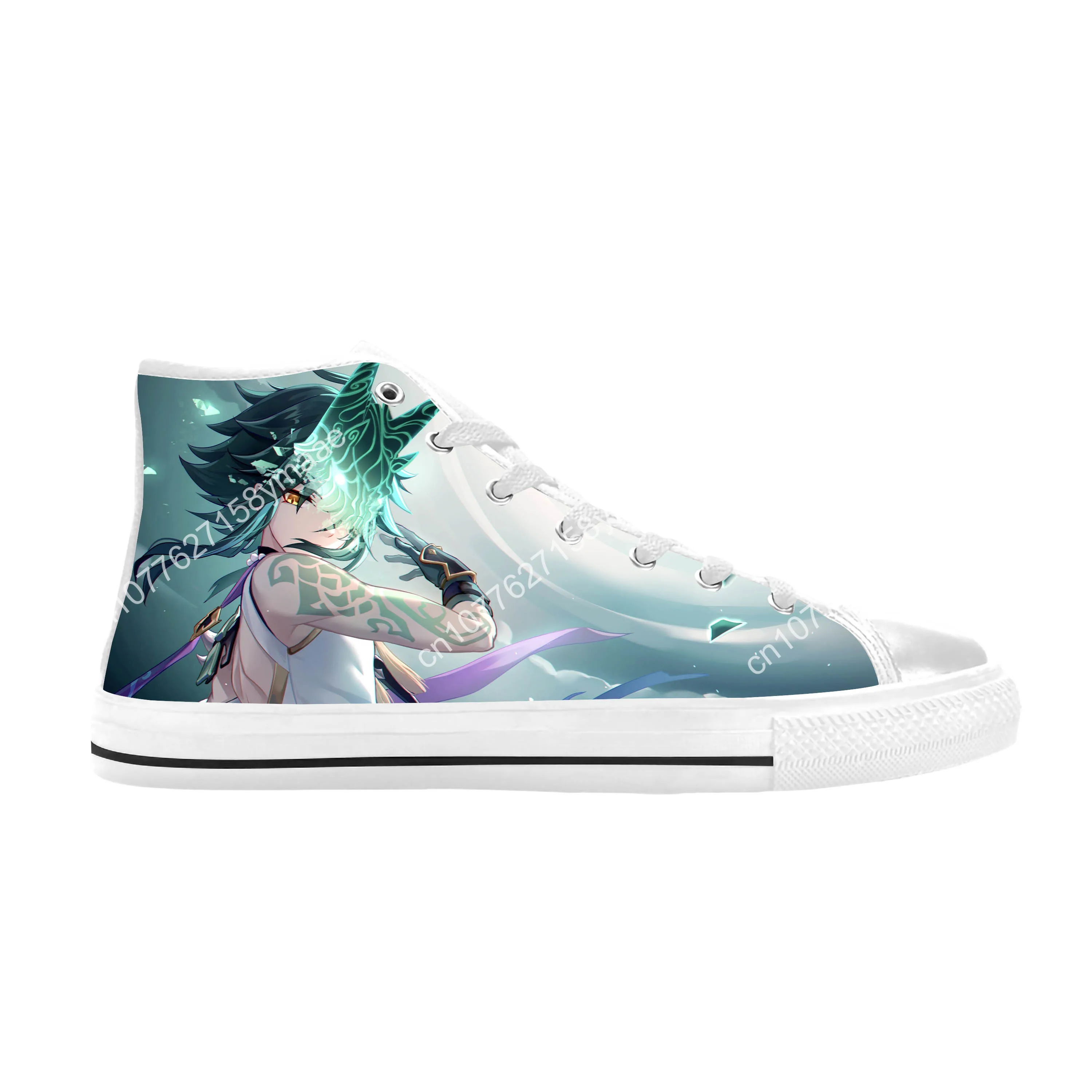 Anime Manga Cartoon Game Genshin Impact Xiao Cool Casual Cloth Shoes High Top Comfortable Breathable 3D Print Men Women Sneakers