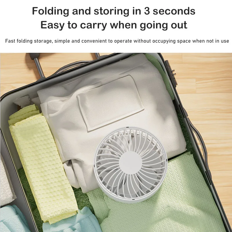 KASYDoFF piccolo ventilatore elettrico Mini ventilatore pieghevole temporizzato aria condizionata a 4 velocità ufficio camera da letto disponibile su e giù 90 ° regolabile
