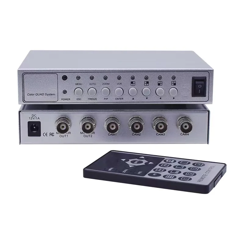 4 Input 1 Output BNC Video Quad Splitter CCTV Video Camera Processor System Kit Switcher For Analog Signal Carmeras