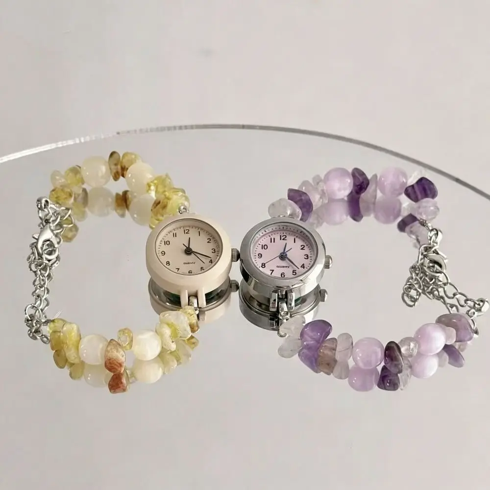 New Dopamine Bracelet Watch Adjustable Beaded Bead Chain Watch Pendant Quartz Watch Gift