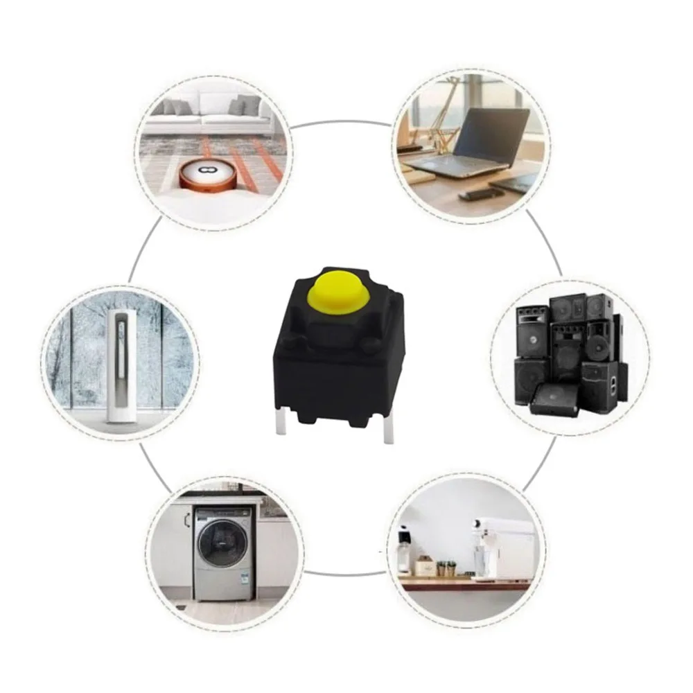 

10PCS DC12V 50mA Mute Button 6*6*7.3mm Silent Switch Wireless Mouse Wired Mouse Button Micro Switch Yellow Push Button Switch