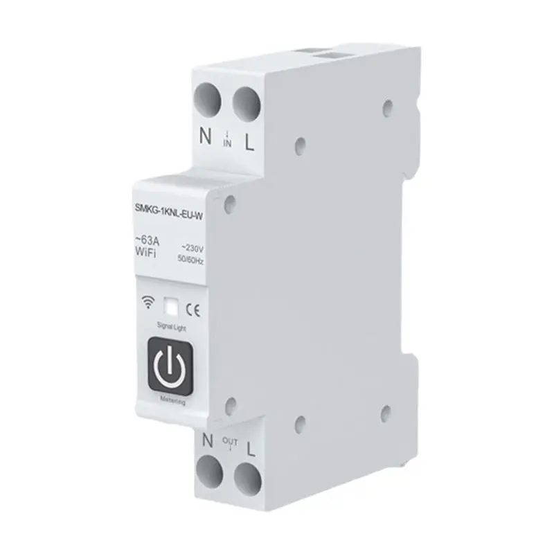 [NEW A09R!】 Tuya WIFI Smart Circuit Breaker 1P+N 1A-63A Adjustable DIN Rail With Metering Work With Smart Life Alexa Home