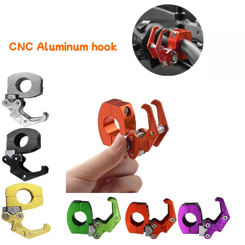 22mm Helmet Claw Hook Motorcycle Holder Electric Vehicle Aluminum Alloy Luggage Bag Hangers Hook Motorbike Handlebar Accessories