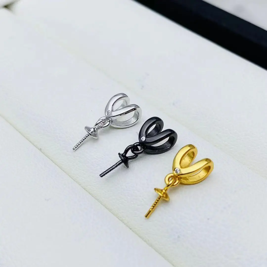 

Wholesale S925 Sterling Silver Pendant Mount Base Mountings Findings Parts Fittings Accessories for 10-12mm Pearls 10pcs/lot